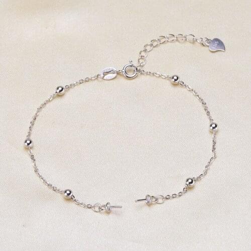 Hot Cheap 925 Sterling Silver Pearl Bracelet Mountings Fashion Bangle Findings Jewelry Parts Fittings Accessories, 3pcs/lot