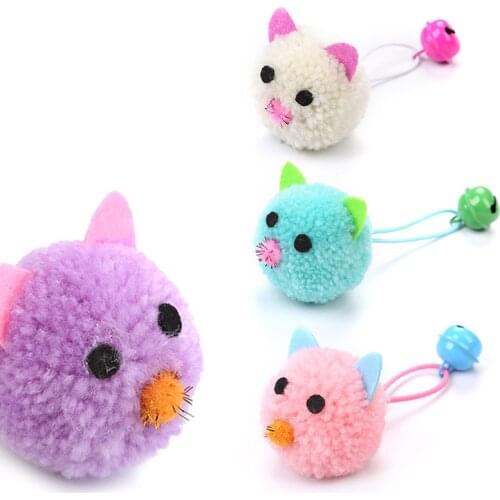 Pet Cat Toy Plush Cute Mouse Shape With Bell Interactive Fun Kitten Supplies Pets Accessories Supplies Outdoor