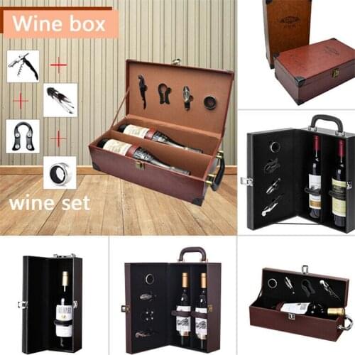 PU Leather Wine Boxes Gift Box High Quality Packing Boxes Wholesale Wine Gift Box Solid Top-grade Commercial Gift Packing
