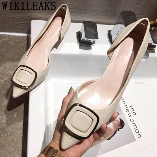 Italian buckle office shoes women stiletto heels black heels for women tacones altos mujer sexy wedding shoes bride woman pumps