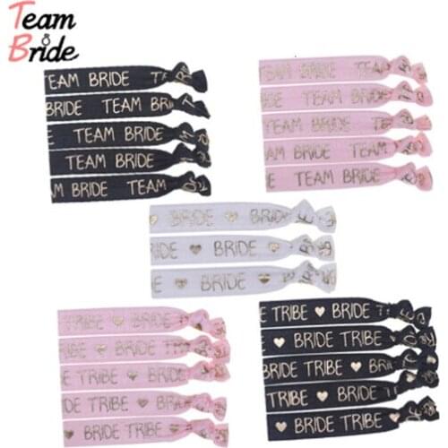 Of the 10-pcs Bachelorette Party Bracelet Bride To Be Tribe Hand Band Head Rope Hair Wedding Accessories Hen Night supplies