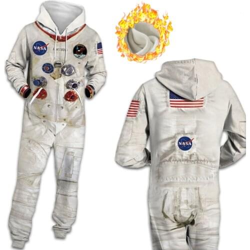 Fashion Add wool 3D Printed Anime Hoodie Pajamas Romper Zip Jumpsuit Hoody Couple Men Women Comfortable Jacket Plus Size