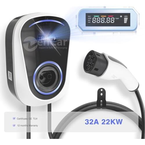 Hot selling 32A 400VP 22kw Solar wallbox electric car charging station plug and charge