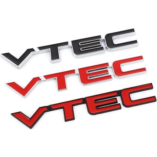 3D Metal Car Sticker VTEC Logo Emblem Badge Decal Sticker Styling For Honda VTEC Accord CRV FIT CIVIC Crosstour SPIRIOR CITY