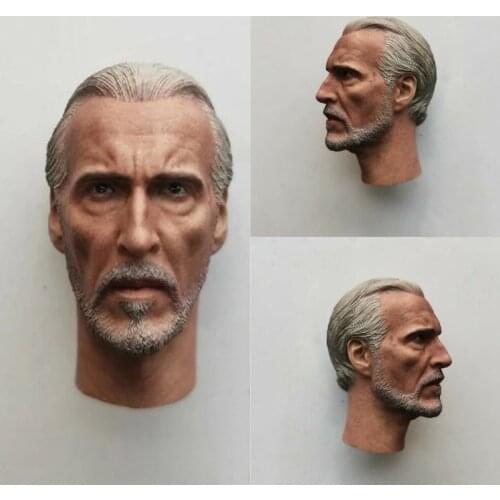 1/6th Warrior Earl Dooku Clone Head Sculpt Carving Model For 12" Action Figures