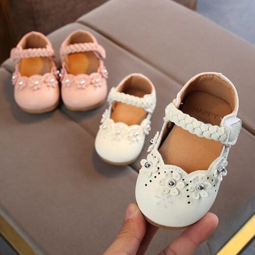 Fashion Girls Shoes Rhinestone Flower Princess Dress Shoes PU Leather Casual Toddler Kids AN88