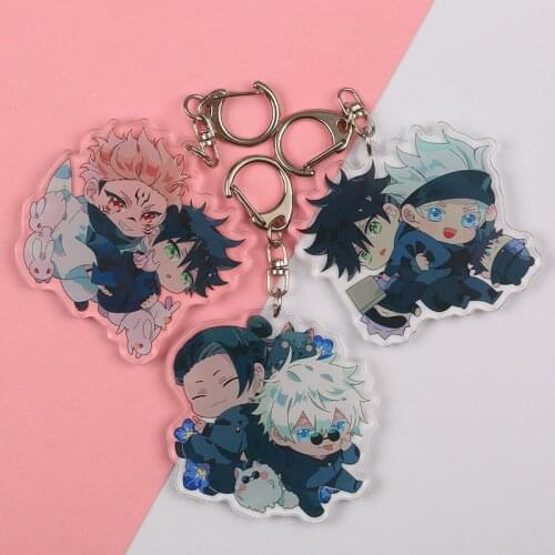 New Jujutsu Kaisen Acrylic Pendent Keychain Character Gojo Satoru Geto Suguru Ryomen Key Ring Gift