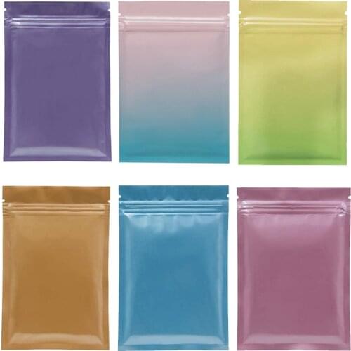 10pcs Heat Seal Aluminum Foil Ziplock Bags Flat Zip Lock Package Bag Retail Plastic Foil Zip Bags Reclosable Food Packaging
