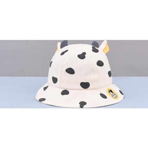 LDSLYJR 2021 new style Cartoon cow Bucket Hat Fisherman Hat outdoor travel hat Sun Cap Hats for child boy and girl 01
