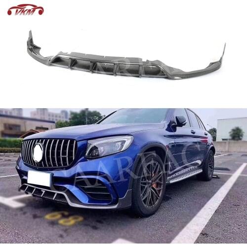 Carbon Fiber Front Lip Spoiler Aprons for Benz GLC Class Coupe W253 GLC63 Original Bumper 2016 - 2019 FRP Head Chin Guard