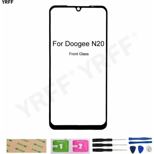 For Doogee N20 (No Touch Screen) Phone Front Outer Glass Panel Assembly Parts With 3M Glue Wipes