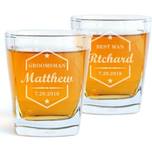 Personalized Whiskey Glass, Custom Engraved Whiskey Glass, Groomsman Whiskey Glasses, Groomsman Gifts Best Man Gift