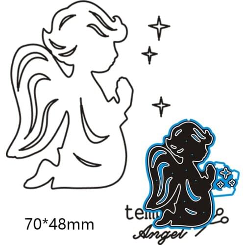 Cutting Metal Dies Cute Little Angel New Scrapbook Decoration Template Embossing DIY Paper Card Craft 70*48mm