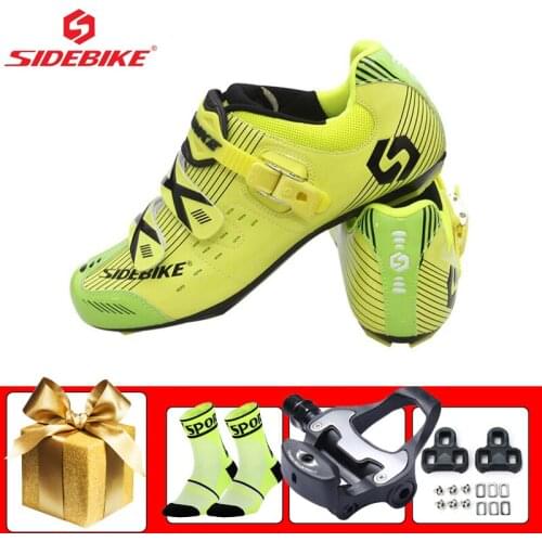 SIDEBIKE Road Bicycle Riding Sneakers Sapatilha Ciclismo Men Self-locking Wear-resistant Outdoor Breathable Racing Footwear