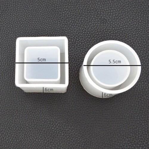 Silicone Casting Mould Square Round Crystal Epoxy Resin Mold for DIY Pen Holder Brush Pot JDH88