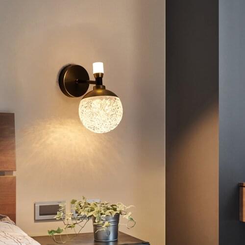 JMZM Modern Minimalist Wall Light Copper Acrylic Creative Wall Sconce lamp For Living Room Bedroom Aisle Indoor LED Stair Lamp