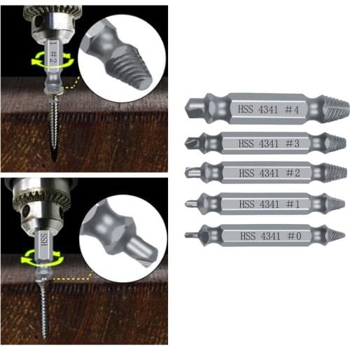 6pcs Damaged Screw Extractor Drill Bits Durable Broken Bolt Remover Made from HSS 4341 High Strength