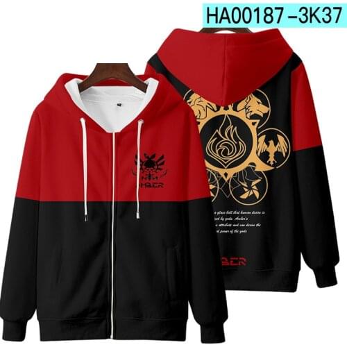Game Genshin Impact Klee Diluc Venti Paimon Keqing Zipper Hooded Sweatshirt Coat Cosplay Men Women Autumn Loose Hoodies Jacket