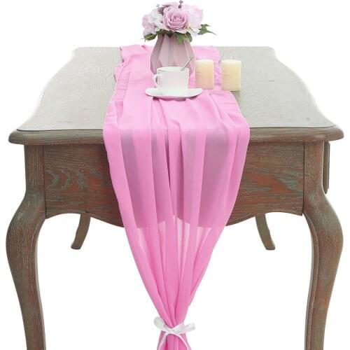 Comfortable table flag for wedding daily home dining room table decoration chiffon tablecloth