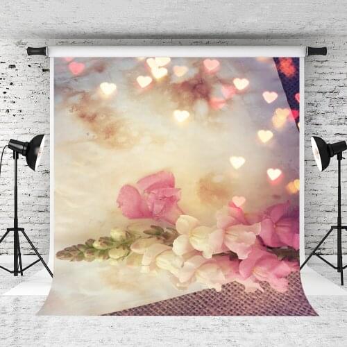 VinylBDS 5X7FT Photography Backdrops 10x10 Flower Painting Golden Love Background Backdrop