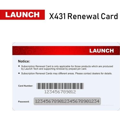 Launch Renewal Card/Update Card/Pin card Extend 1/2 years' update time for x431 v+/v/pros mini/pro mini/pro/pros/pro3s/HD/Diagun