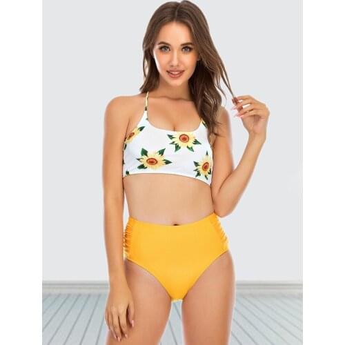 Z-LAI 2020 new women Striped High Waisted Bikini Swimsuit fashion print swimwear sexy beachwear bikini female bathing suit