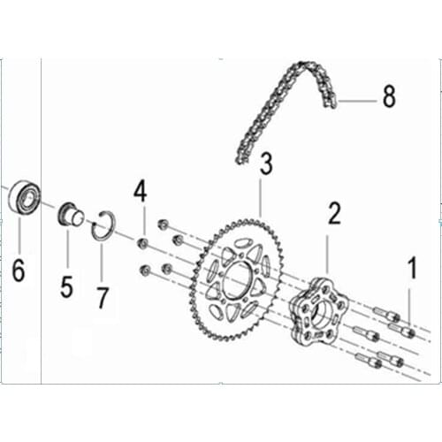 Sprocket chain sprocket mount page of Benelli BJ600GS BJ600GS-A