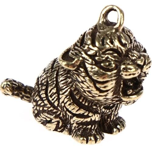1PCS Fashion Keychain Brass Cartoon Little Tiger Keychain Pendant Zodiac Tiger Small Pendant