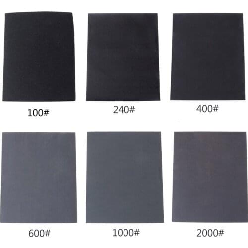 100/240/400/600/1000/2000 Grit Aluminium Oxide Wet & Dry Abrasive Sanding Paper L4MB