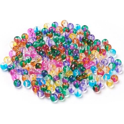 1000pcs Rainbow colors Transparent Glass Beads Round Spacer Loose Beads 3.5~5mm for Jewelry Making Findings Components