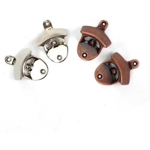 2pcs/lot Vintage Zinc Alloy Beer Opener Wall Mounted Bottle Opener Bar Accessories Home Decor Kitchen Party Supplies
