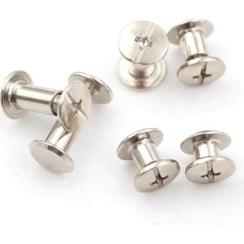20PCS Nickel Binding Screws Nail Rivets For Bag Parts Accessories 5x6mm 6Sizes M5*12mm M5*10mm M5*8mm M5*6mm M5*5mm M5*4mm