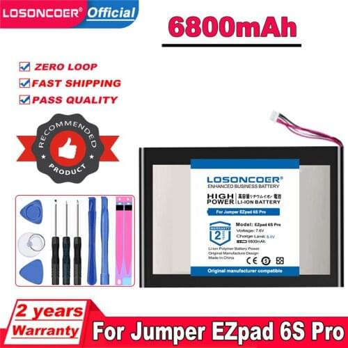 LOSONCOER 6800mAh Battery For Jumper EZPad 6 / EZPad 6s Pro / EZPad 6 plus / EZPad 6 Pro Tablet PC Batteries