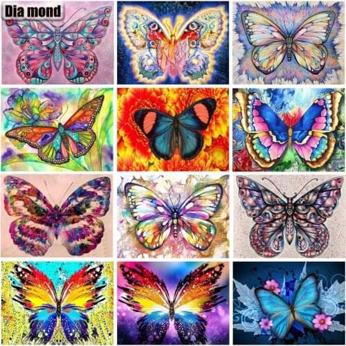 5D DIY Diamond Painting Butterfly Full Square Rhinestone Mosaic Diamond Embroidery Animals Cross Stitch Kit Home Decoration