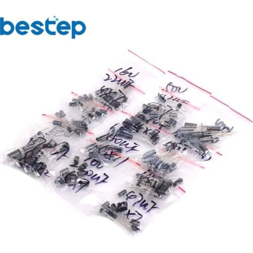 120PCS 12Value each 10pcs 0.22UF-470UF Aluminum Electrolytic Capacitors Assorted Kit