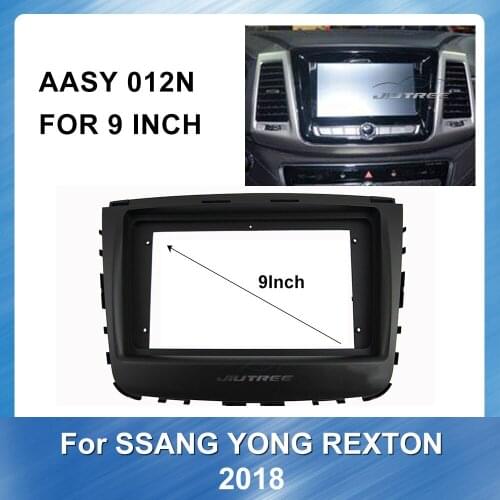 Car Audio Player Dash Kit Face Plate Panel Car Radio Fascia for SSANG YONG REXTON 2018 GPS Navigation plate panel Frame