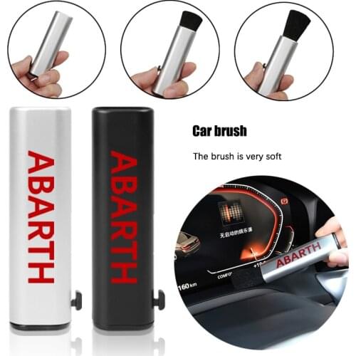 Car Interior multimedia Dust Remove Cleaning handle Brush Abarth Emblem For Fiat Viaggio Abarth Punto 124 125 500 Car Styling