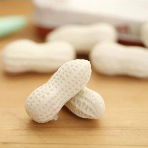 Free ship!1lot=72pc(36bag)!Creative stationery / cute simulation peanut eraser / pencil eraser / student gift / prizes