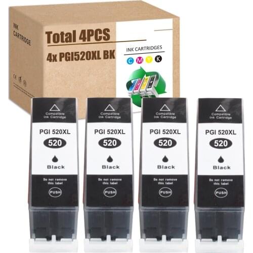 For Canon 520BK PGI-520BK PGI520 Ink IP-3600 IP-4600 IP-4700 MP-540 MP-550 MP-560 MP-620 MP-630 MP-640 MP980 MP990 MX860 MX870