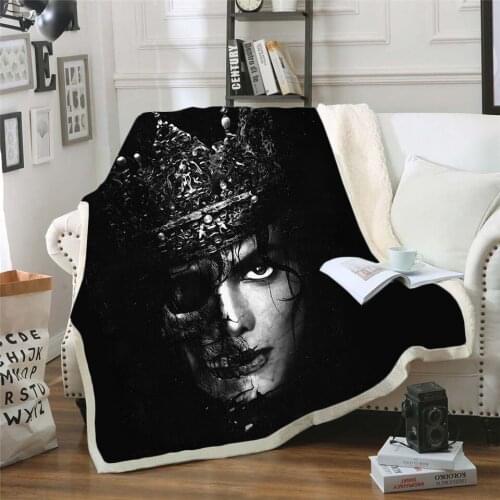 Michael Jackson 3d printed fleece blanket for Beds Hiking Picnic Thick Quilt Fashionable Bedspread Sherpa Throw Blanket style-10