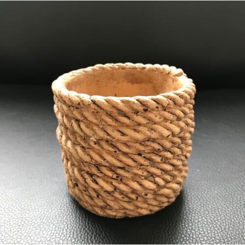 Rope Shape Handmade Cement Flowerpot Silicone Mold for Diy Handmade Concrete Pot Molds