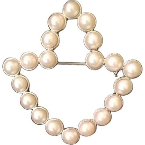 Greek Ivy Leaf Pearl Brooch Lapel Pin