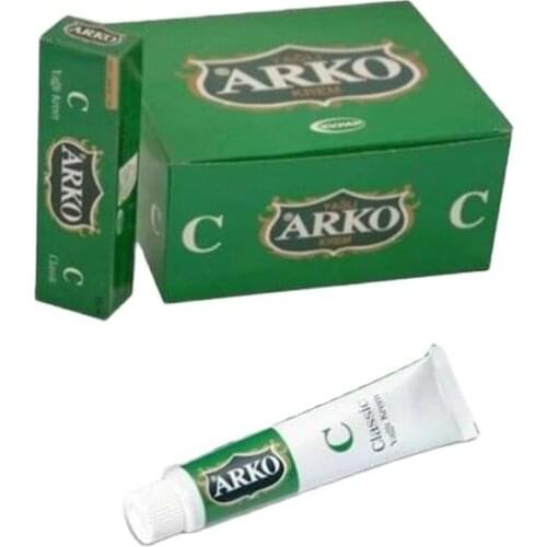 Arko Shaved Cream Oily Tube with Vitamin C Natural 20 cc Pack of 12 pcs. Family you care make-up removal. Moisturising cream