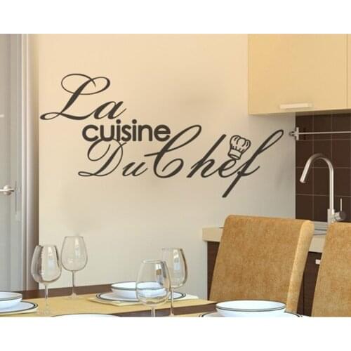 KUCADA French La cuisine du chef wall sticker for home decoration kitchen wallpaper black mural art decal WP1115