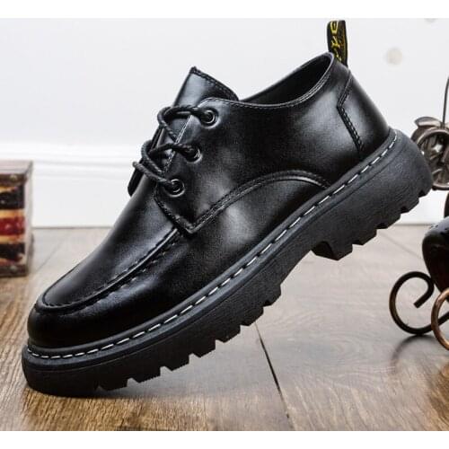 2021 New Mens Casual Shoes Trend Wild Fashion Mens Shoes Low Top Thick-soled Shoes Men Leather Shoes Men Zapatos De Hombre