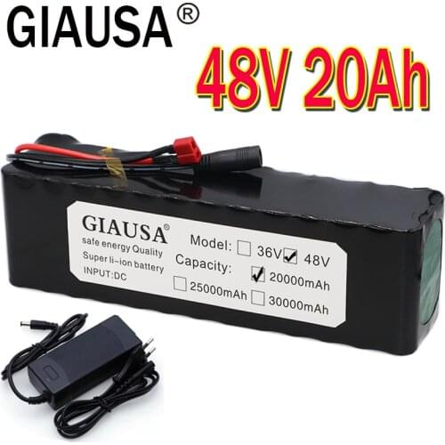 New 48V lithium battery 48v 20Ah 1000w 13S3P Lithium ion Battery Pack For 54.6v E-bike Electric bicycle Scooter with BMS+charger
