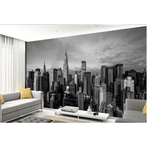 Wallpapers for living room black and white building custom 3d wallpaper murals Home Decoration