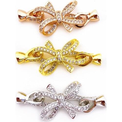 Wholesale DIY Natural Stones Beads Jewelry Making Accessories Silver/Gold/Rose Gold Metal Connector Clasps Findings