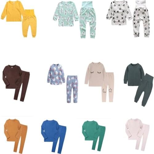Kid boy girl pajamas set winter clothes children toddler infant Sleepwear Home wear pijama pyjamas long sleeve T-shirt tops+pant