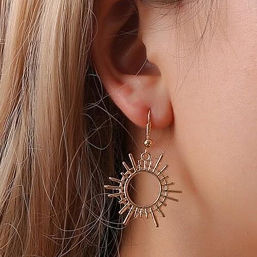 Gear Metal Geometric Earrings For Women Statement Earrings 2019 Large Modern Earrings Vintage Jewelry Party Accessories